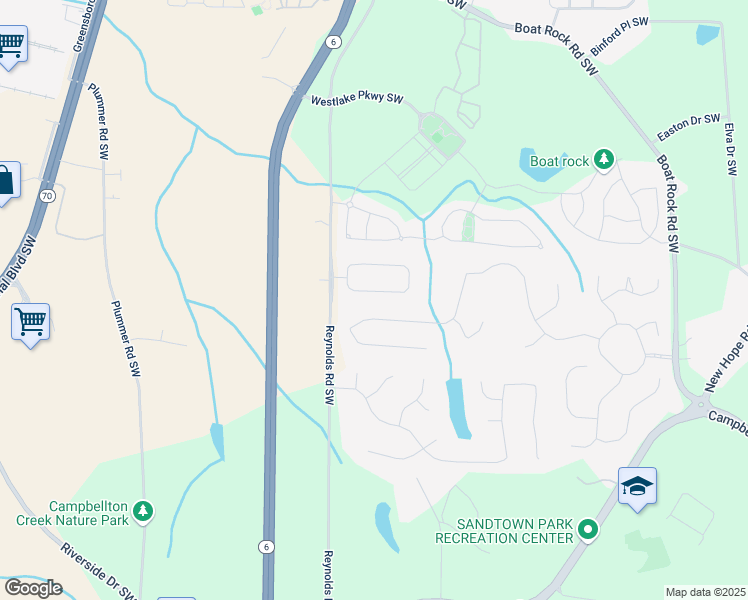 map of restaurants, bars, coffee shops, grocery stores, and more near 5617 Casablanca Lane in Atlanta