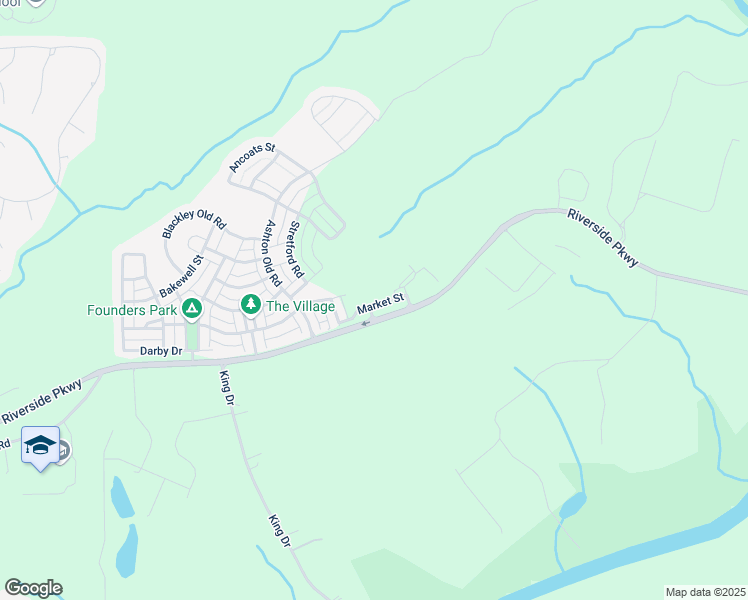 map of restaurants, bars, coffee shops, grocery stores, and more near Market Street in Douglasville