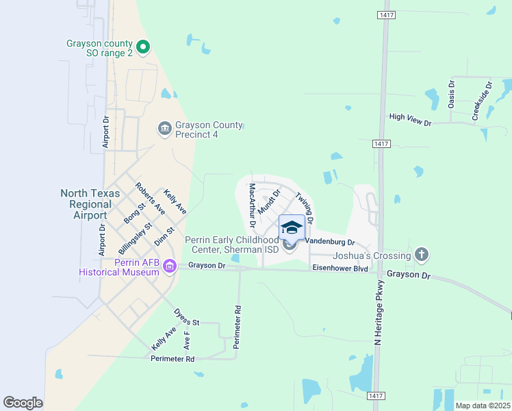 map of restaurants, bars, coffee shops, grocery stores, and more near 25 Macarthur Drive in Denison
