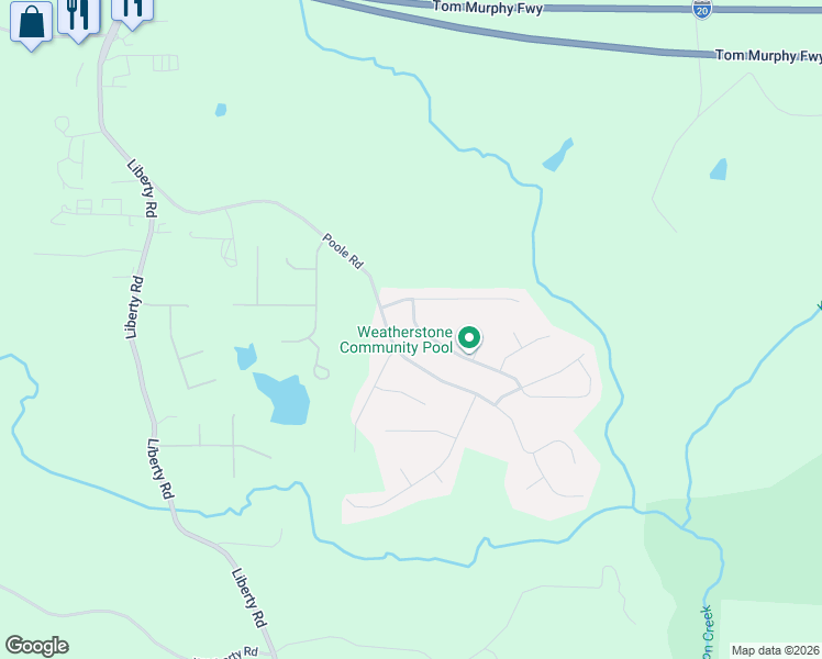 map of restaurants, bars, coffee shops, grocery stores, and more near 117 Millwheel Drive in Villa Rica