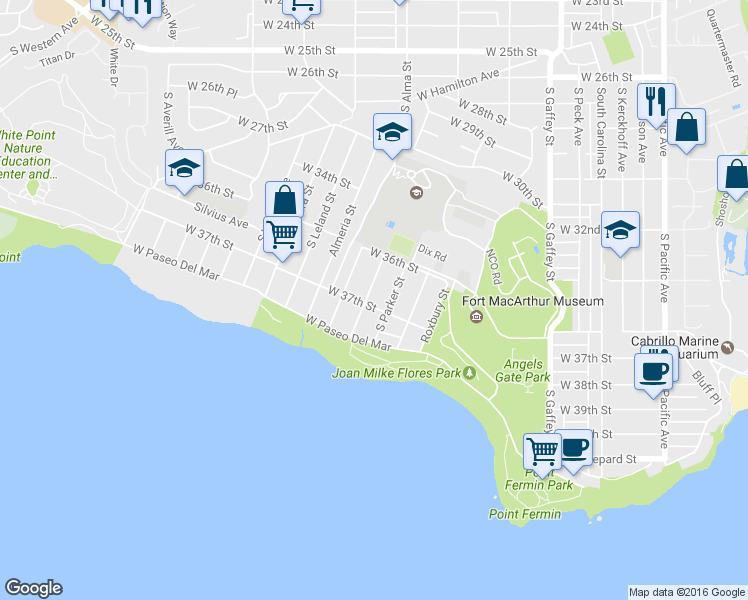 map of restaurants, bars, coffee shops, grocery stores, and more near 976 West 37th Street in Los Angeles