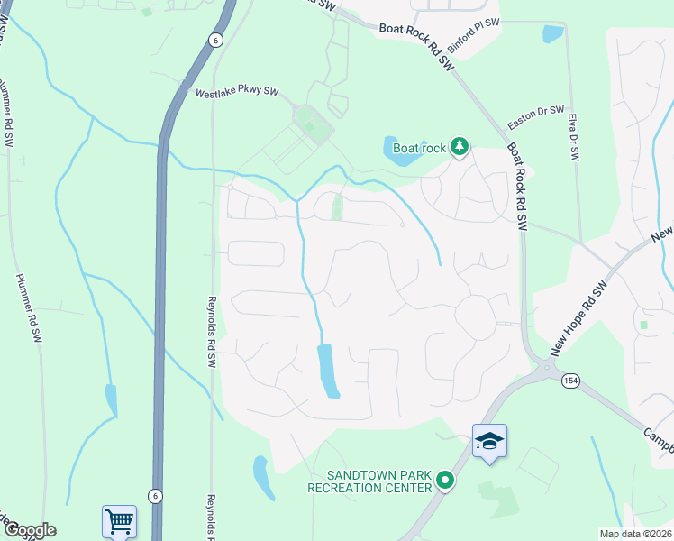 map of restaurants, bars, coffee shops, grocery stores, and more near 5270 Stone Croft Trail in Atlanta