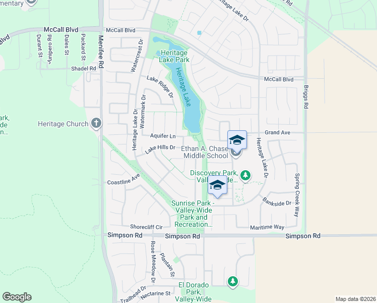 map of restaurants, bars, coffee shops, grocery stores, and more near 29433 Lake Hills Drive in Menifee