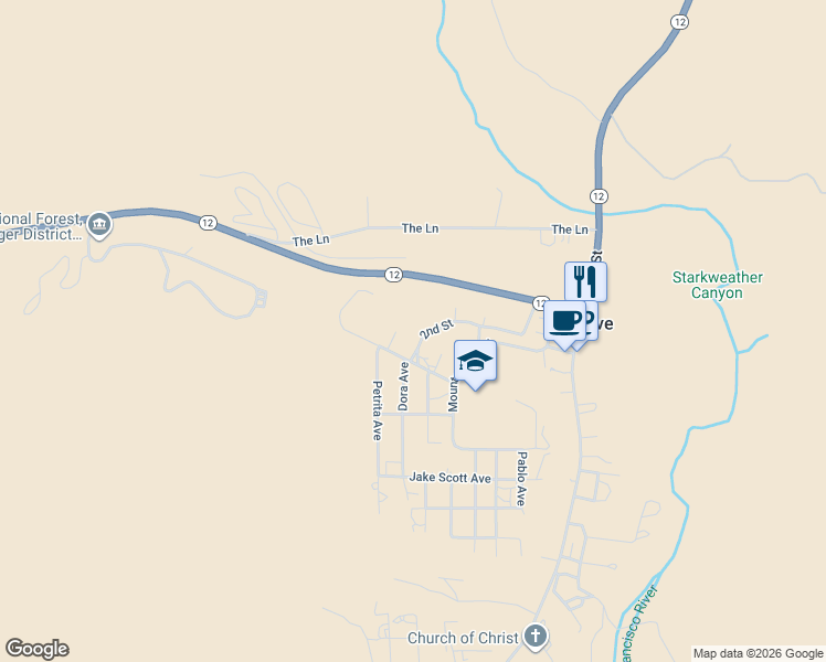 map of restaurants, bars, coffee shops, grocery stores, and more near 4 1st Street in Reserve