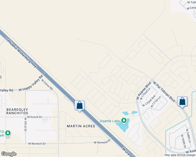 map of restaurants, bars, coffee shops, grocery stores, and more near in Surprise