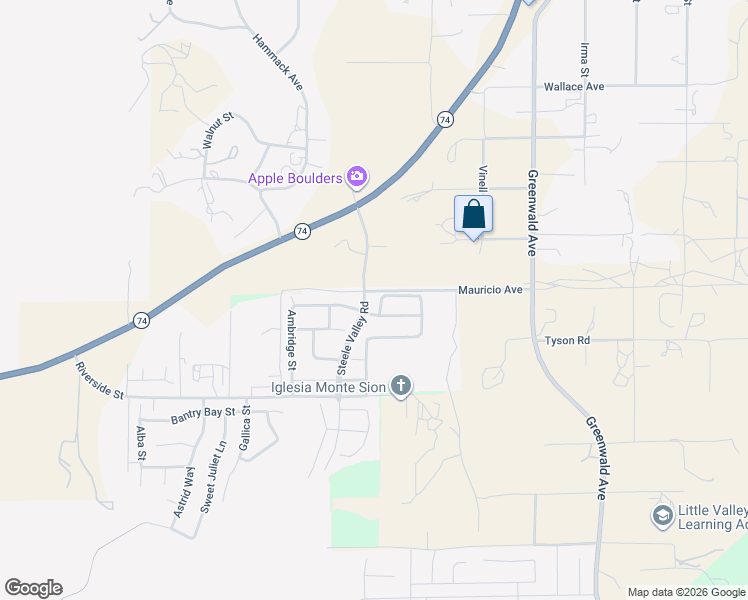 map of restaurants, bars, coffee shops, grocery stores, and more near 53235 Brabant Street in Lake Elsinore