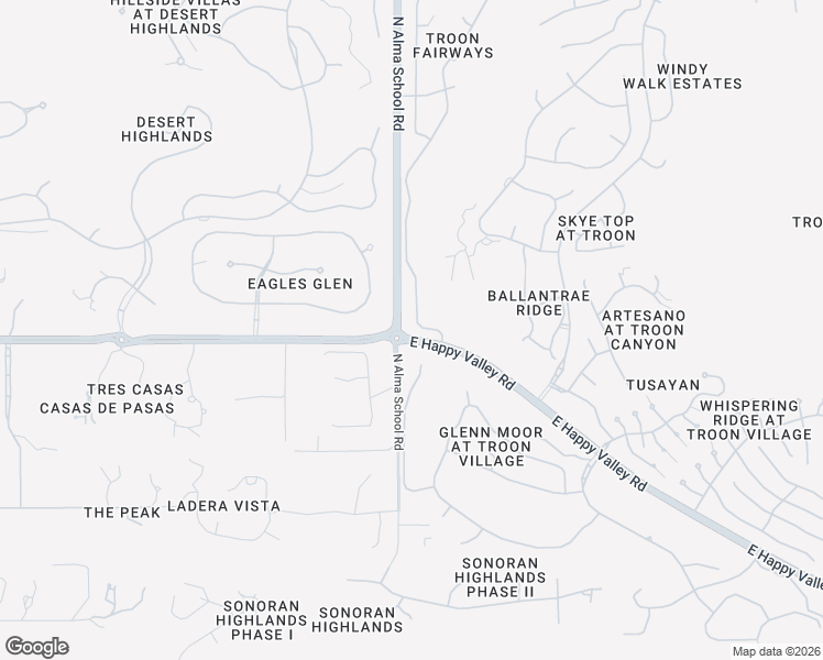 map of restaurants, bars, coffee shops, grocery stores, and more near 25014 North 104th Way in Scottsdale