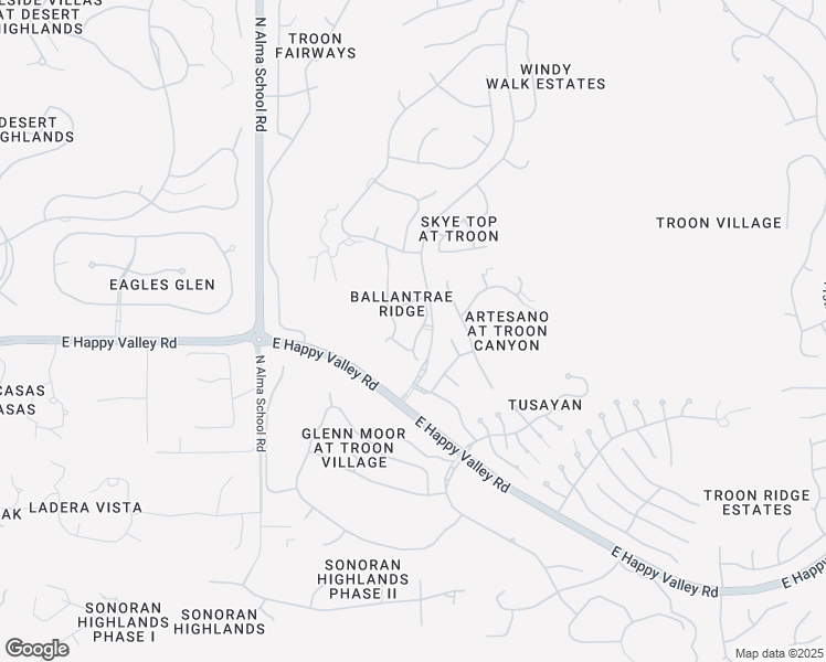 map of restaurants, bars, coffee shops, grocery stores, and more near 25150 North Windy Walk Drive in Scottsdale