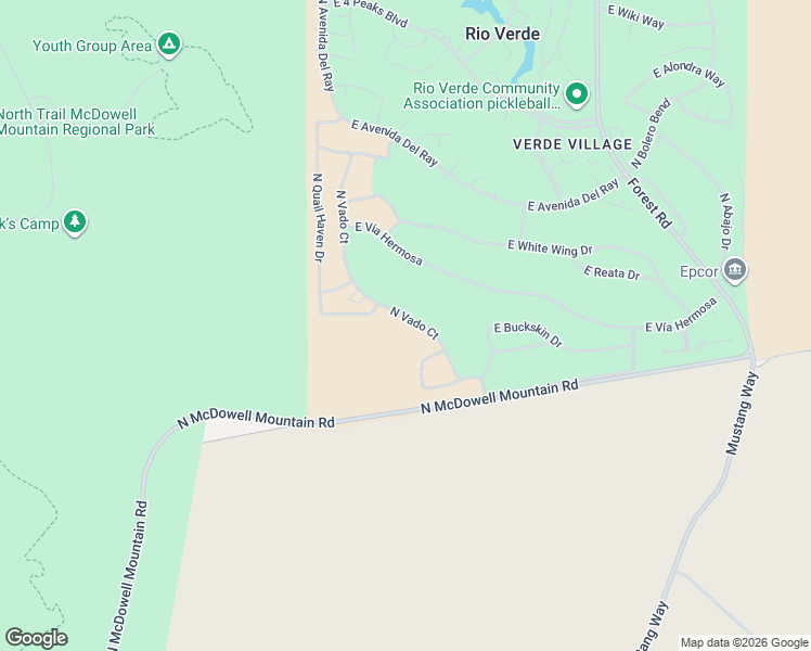 map of restaurants, bars, coffee shops, grocery stores, and more near 25004 North Vado Court in Rio Verde