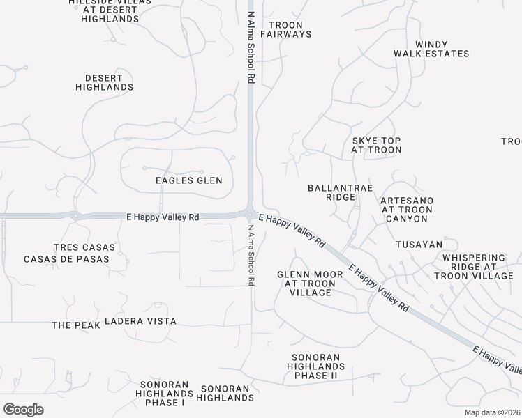 map of restaurants, bars, coffee shops, grocery stores, and more near 25014 North 104th Way in Scottsdale