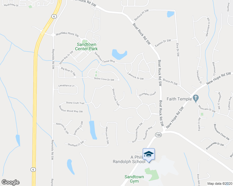 map of restaurants, bars, coffee shops, grocery stores, and more near 5185 Stone Croft Trail in Atlanta