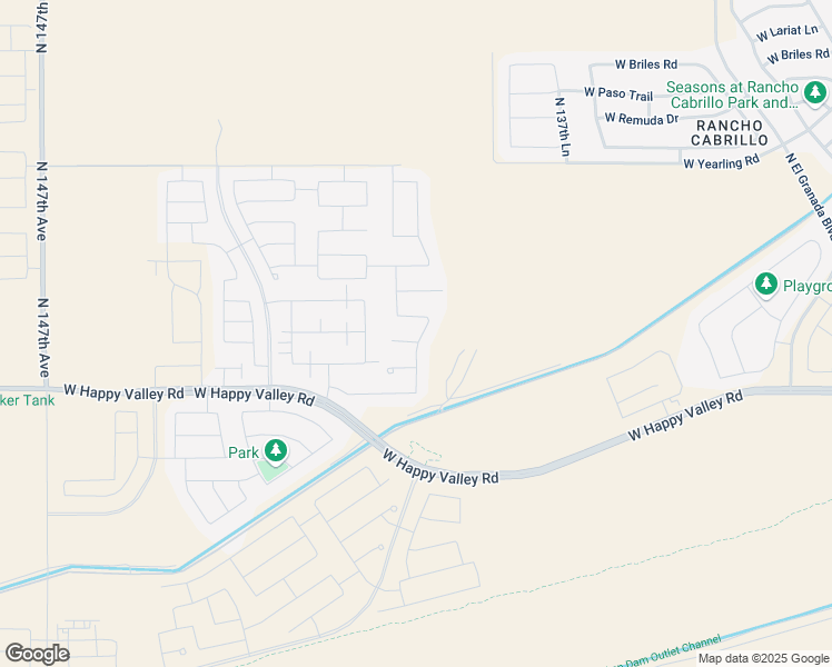 map of restaurants, bars, coffee shops, grocery stores, and more near 25282 North 140th Lane in Surprise