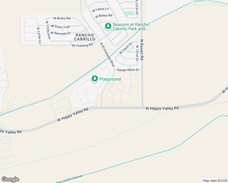 map of restaurants, bars, coffee shops, grocery stores, and more near North El Granada Boulevard in Sun City West