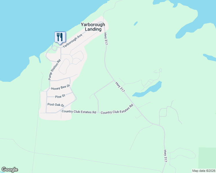 map of restaurants, bars, coffee shops, grocery stores, and more near 110 Country Club Lane in Ashdown