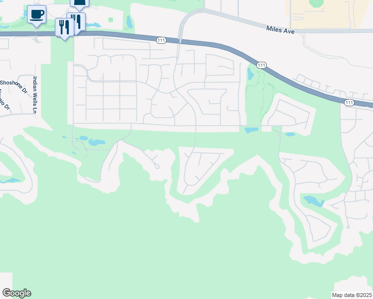 map of restaurants, bars, coffee shops, grocery stores, and more near 46115 Sacatan Circle in Indian Wells