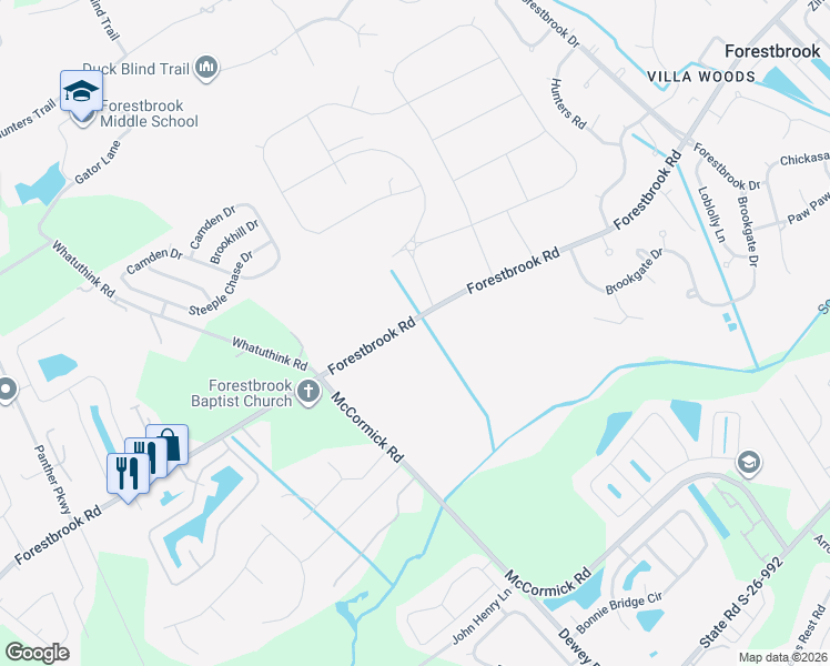 map of restaurants, bars, coffee shops, grocery stores, and more near 1845 Forestbrook Road in Myrtle Beach