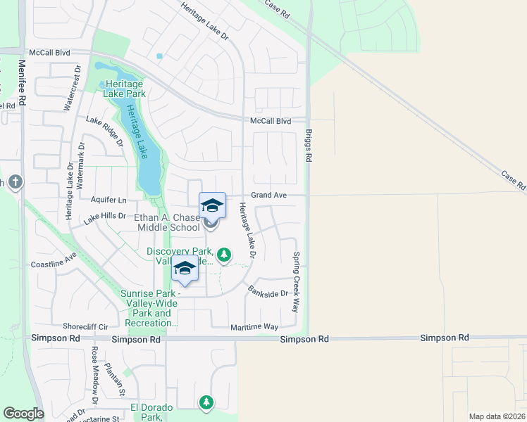 map of restaurants, bars, coffee shops, grocery stores, and more near 29831 Boathouse Cove in Menifee