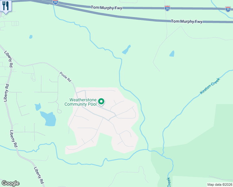 map of restaurants, bars, coffee shops, grocery stores, and more near 177 Whetstone Way in Villa Rica