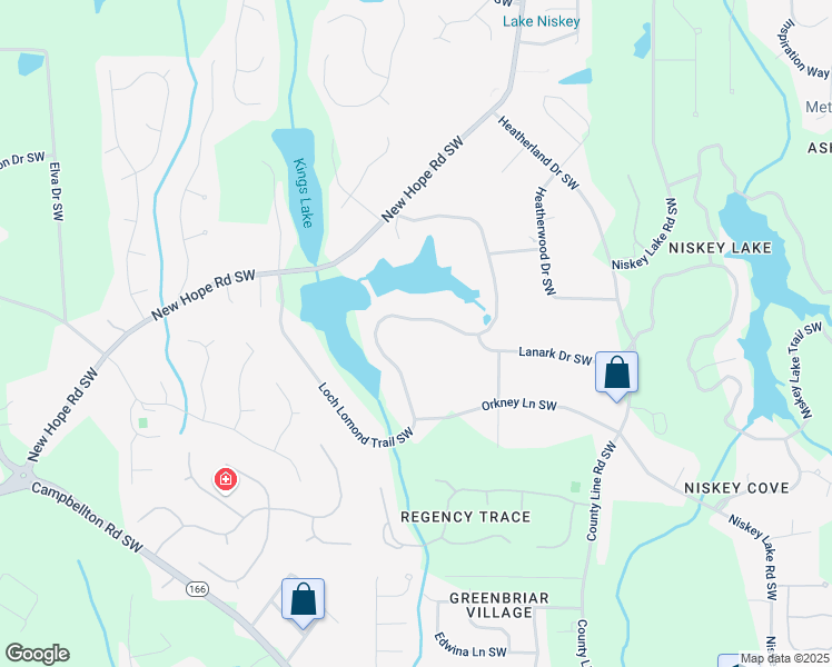 map of restaurants, bars, coffee shops, grocery stores, and more near 1485 Loch Lomond Trail Southwest in Atlanta
