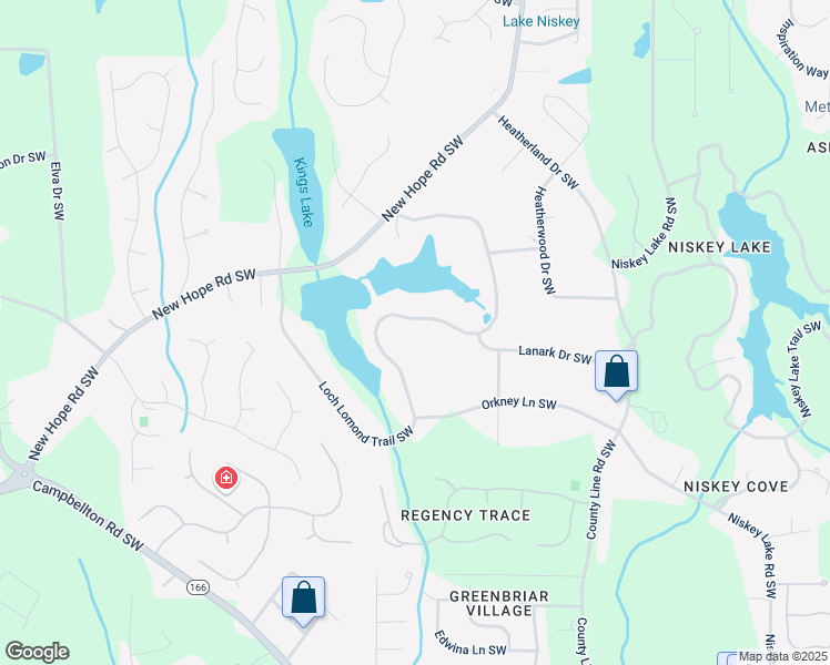 map of restaurants, bars, coffee shops, grocery stores, and more near 1485 Loch Lomond Trail Southwest in Atlanta