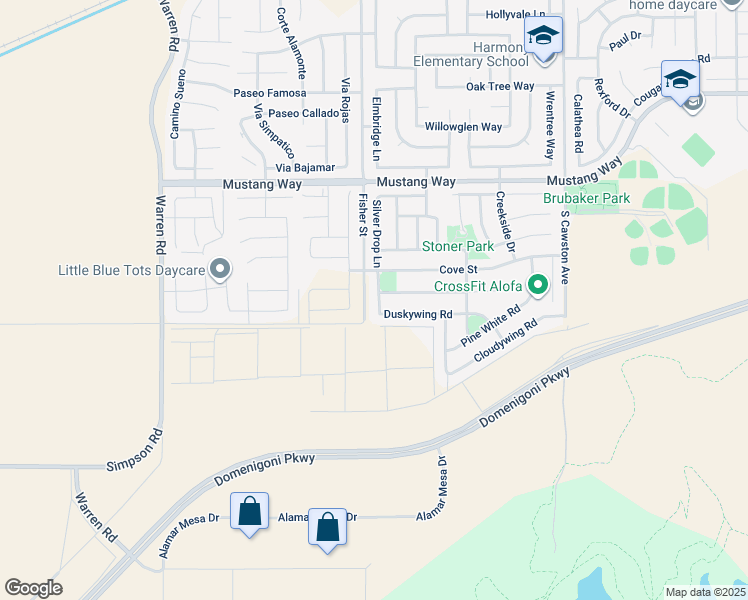 map of restaurants, bars, coffee shops, grocery stores, and more near 2115 Silver Drop Lane in Hemet