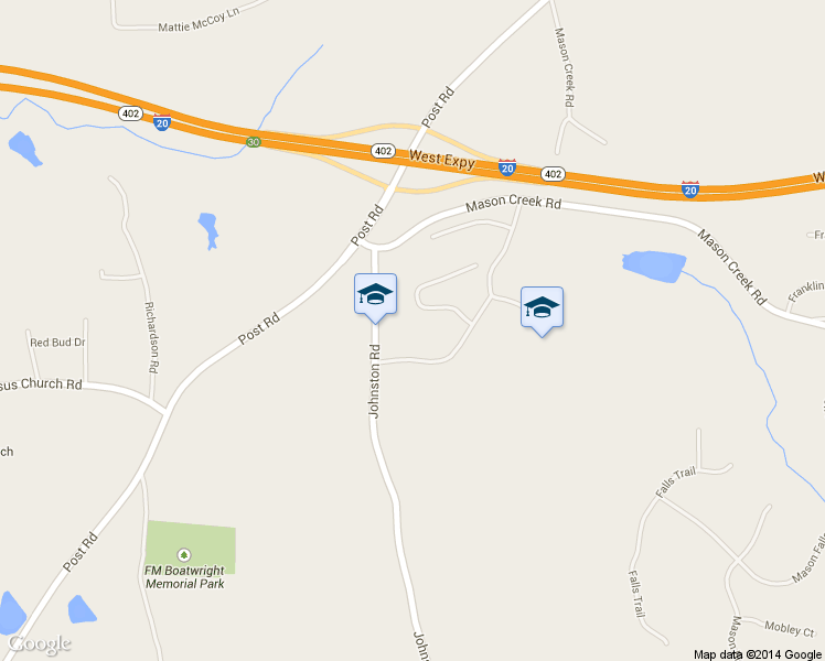 map of restaurants, bars, coffee shops, grocery stores, and more near 3390 Johnston Road in Winston