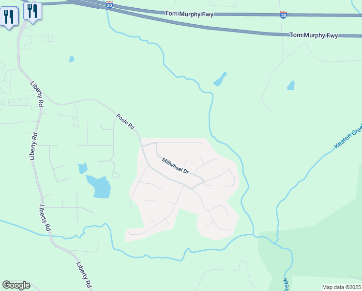 map of restaurants, bars, coffee shops, grocery stores, and more near 154 Whetstone Way in Villa Rica