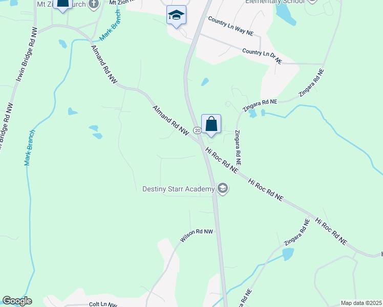 map of restaurants, bars, coffee shops, grocery stores, and more near 2733 Kristen Court in Conyers