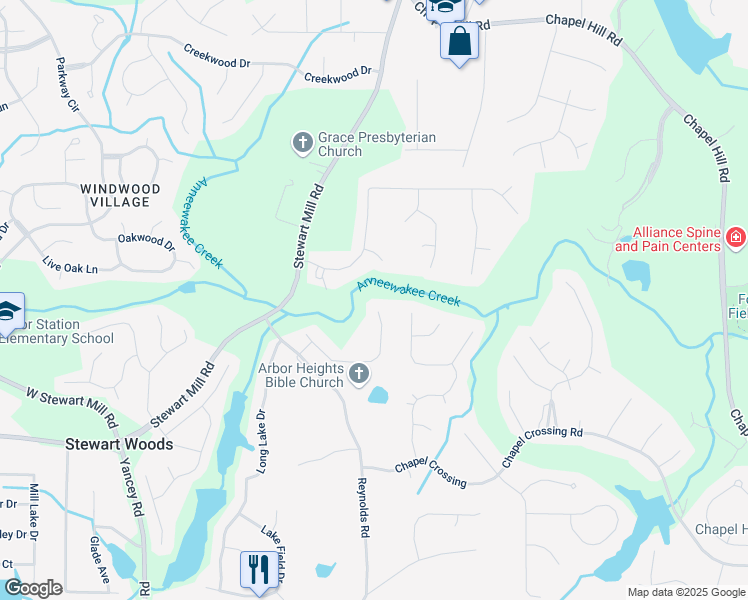map of restaurants, bars, coffee shops, grocery stores, and more near 4929 Calgary Drive in Douglasville