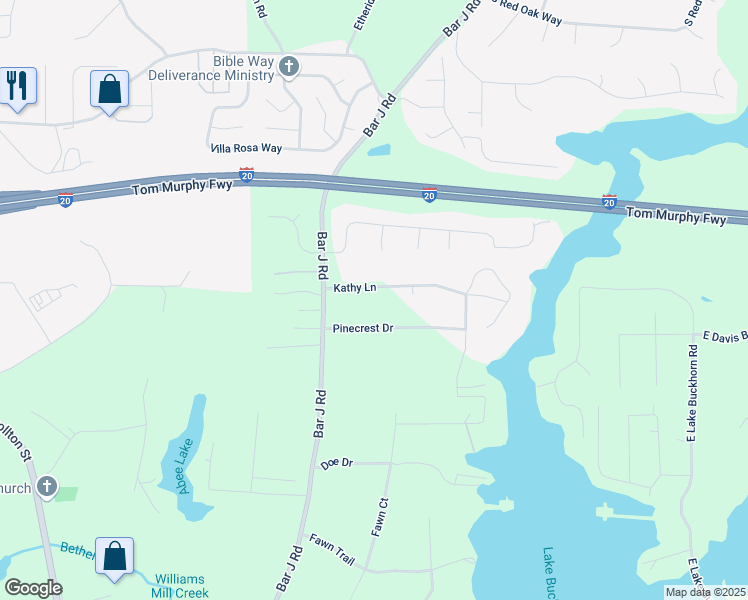 map of restaurants, bars, coffee shops, grocery stores, and more near 61 Kathy Lane in Temple