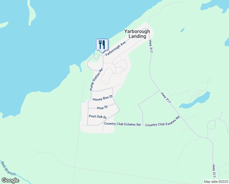 map of restaurants, bars, coffee shops, grocery stores, and more near 250-298 Honey Bee Drive in Ashdown