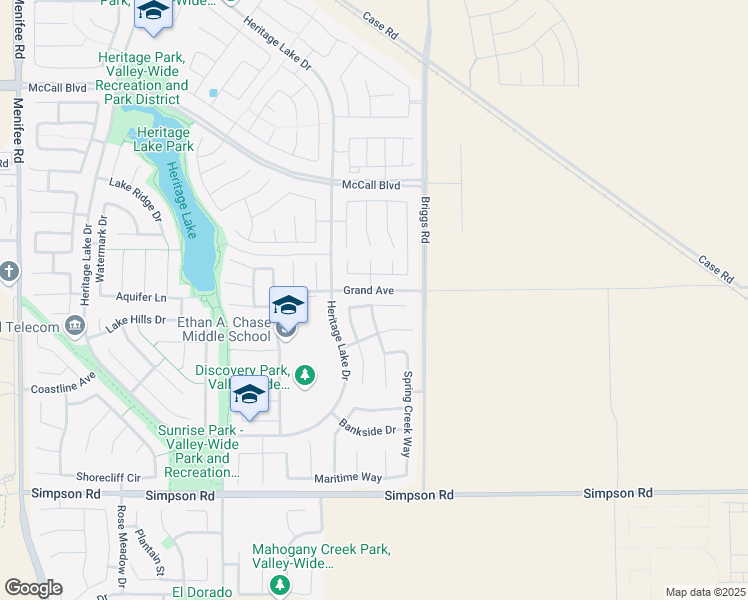 map of restaurants, bars, coffee shops, grocery stores, and more near 29870 Boathouse Cove in Menifee