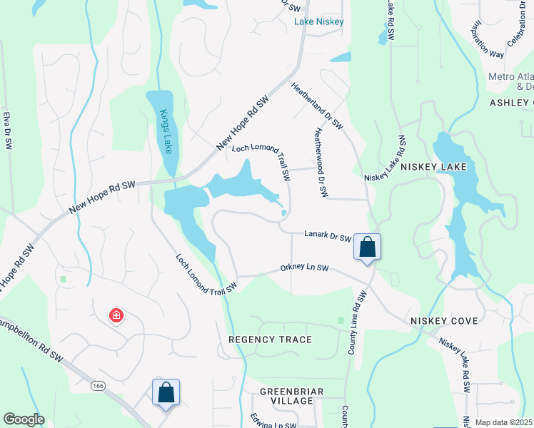 map of restaurants, bars, coffee shops, grocery stores, and more near 1435 Loch Lomond Trail Southwest in Atlanta