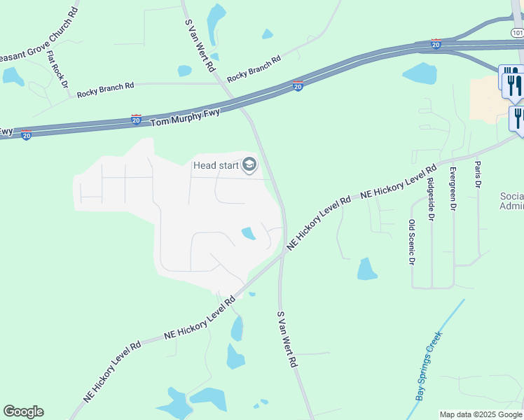 map of restaurants, bars, coffee shops, grocery stores, and more near 1901 South Van Wert Road in Villa Rica