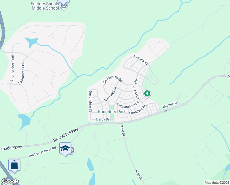 map of restaurants, bars, coffee shops, grocery stores, and more near 3227 Bakewell Street in Douglasville