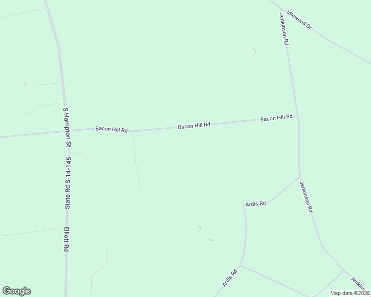 map of restaurants, bars, coffee shops, grocery stores, and more near Bacon Hill Road in Pinewood