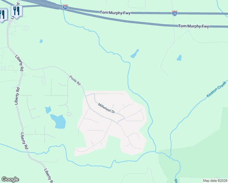 map of restaurants, bars, coffee shops, grocery stores, and more near 161 Whetstone Way in Villa Rica