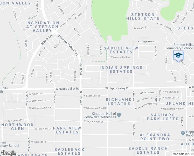 map of restaurants, bars, coffee shops, grocery stores, and more near 4998 West Hackamore Drive in Phoenix