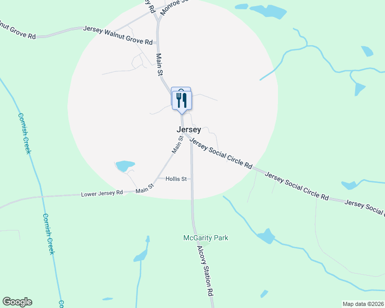 map of restaurants, bars, coffee shops, grocery stores, and more near 119 Alcovy Station Road in Covington