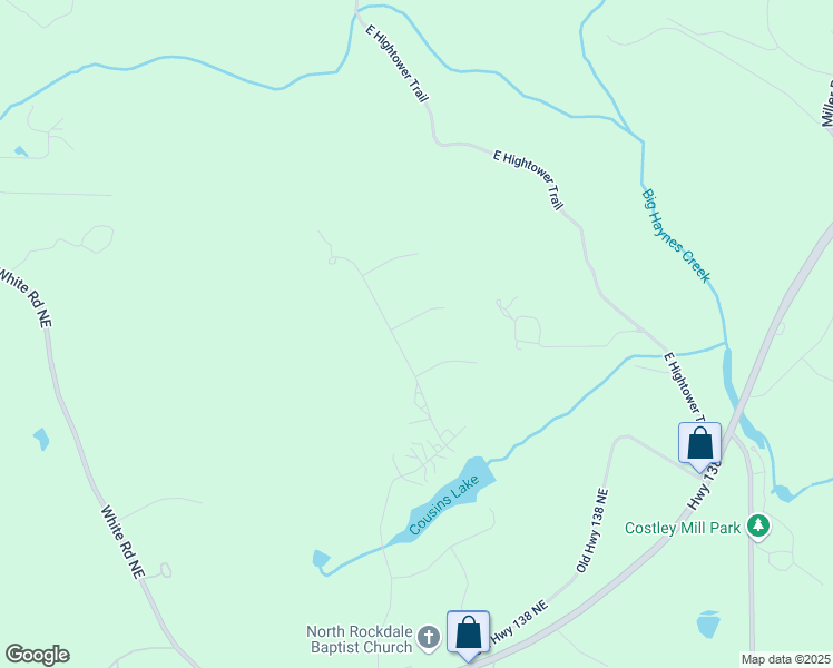 map of restaurants, bars, coffee shops, grocery stores, and more near 3110 Haverhill Cove Northeast in Conyers