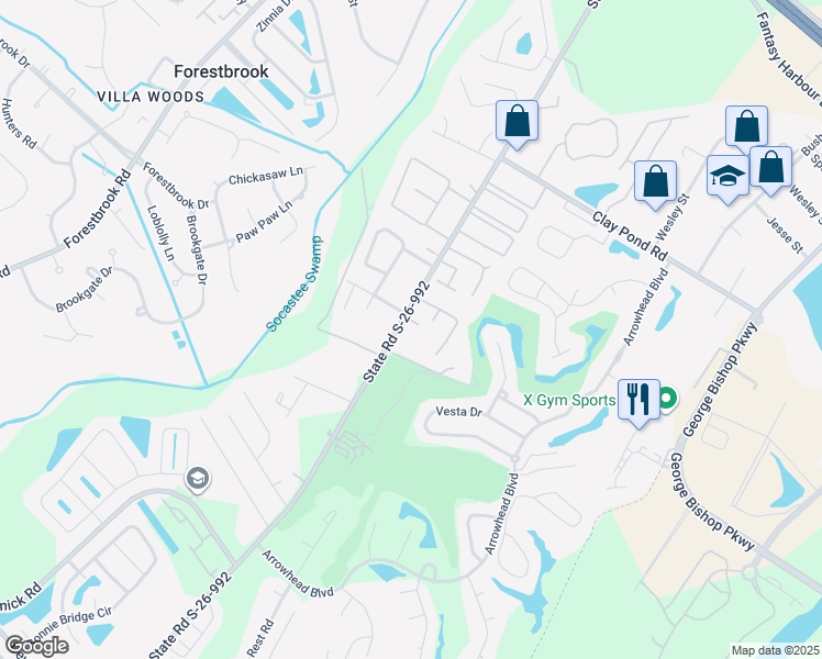 map of restaurants, bars, coffee shops, grocery stores, and more near 1063 Burcale Road in Myrtle Beach