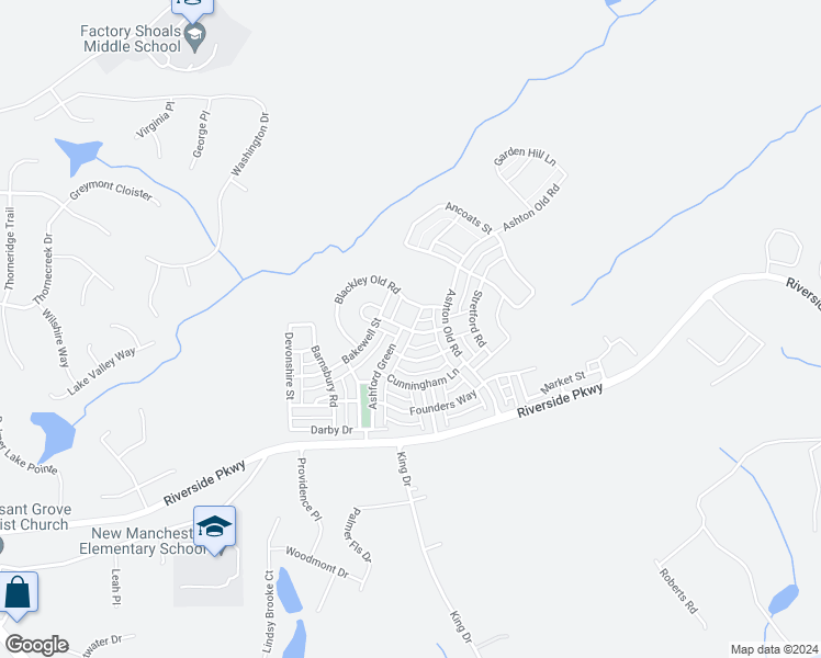 map of restaurants, bars, coffee shops, grocery stores, and more near 9968 Brantingham Road in Douglasville