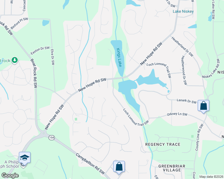 map of restaurants, bars, coffee shops, grocery stores, and more near 1870 Loch Lomond Trail Southwest in Atlanta