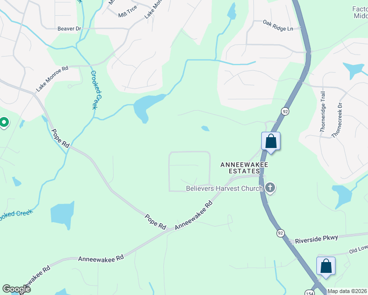 map of restaurants, bars, coffee shops, grocery stores, and more near 3674 Willow Tree Circle in Douglasville