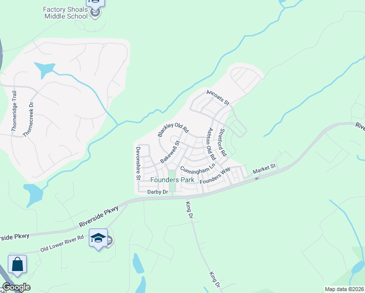 map of restaurants, bars, coffee shops, grocery stores, and more near 3227 Bakewell Street in Douglasville