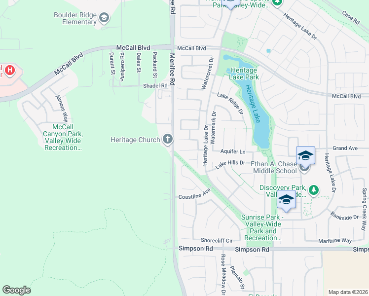 map of restaurants, bars, coffee shops, grocery stores, and more near 29084 Lighthouse Ct in Menifee