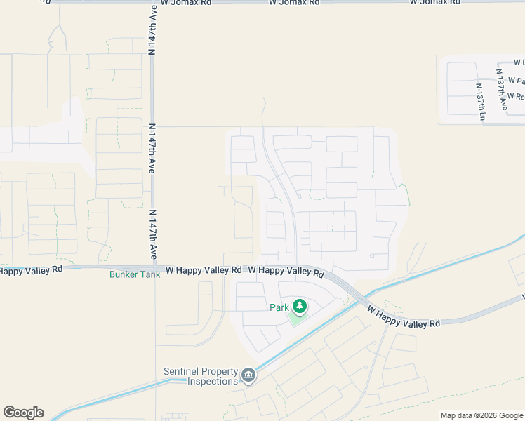 map of restaurants, bars, coffee shops, grocery stores, and more near 25400 North 143rd Lane in Sun City West
