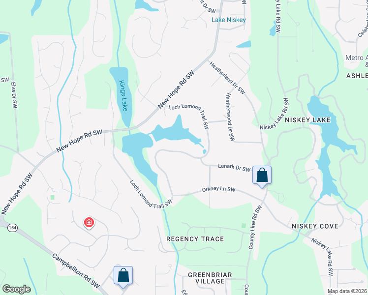 map of restaurants, bars, coffee shops, grocery stores, and more near 1465 Loch Lomond Trail Southwest in Atlanta