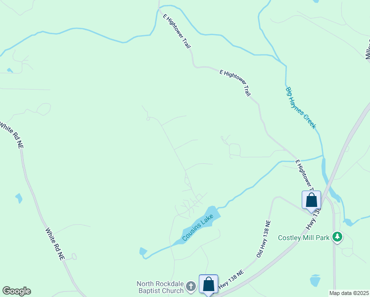map of restaurants, bars, coffee shops, grocery stores, and more near 3110 Haverhill Cove Northeast in Conyers