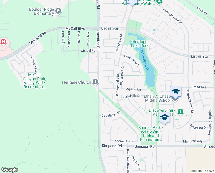 map of restaurants, bars, coffee shops, grocery stores, and more near 29084 Lighthouse Court in Menifee